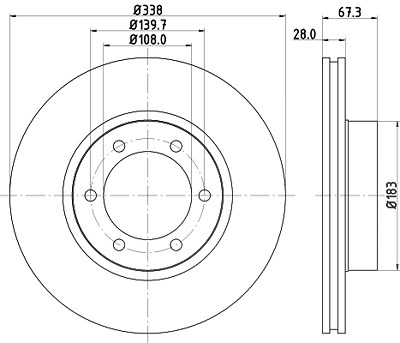 Hella Bremsscheibe Vorderachse Belüftet [Hersteller-Nr. 8DD355111-861] für Toyota von HELLA