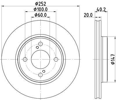 Hella Bremsscheibe Vorderachse belüftet [Hersteller-Nr. 8DD355132-051] für Suzuki von HELLA