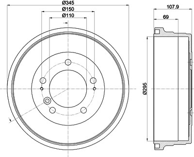 Hella Bremstrommel [Hersteller-Nr. 8DT355302-551] von HELLA