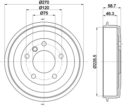 Hella Bremstrommel [Hersteller-Nr. 8DT355300-021] für BMW von HELLA