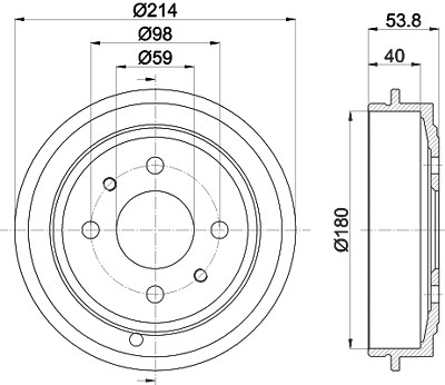 Hella Bremstrommel [Hersteller-Nr. 8DT355300-081] für Fiat, Ford, Lancia von HELLA