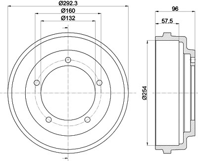 Hella Bremstrommel [Hersteller-Nr. 8DT355300-201] für Ford von HELLA