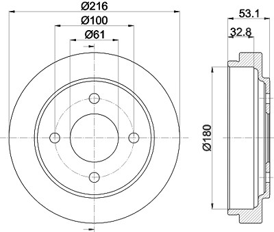 Hella Bremstrommel [Hersteller-Nr. 8DT355300-441] für Nissan von HELLA