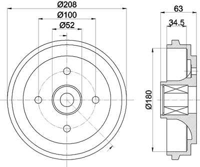 Hella Bremstrommel [Hersteller-Nr. 8DT355300-991] für Suzuki von HELLA