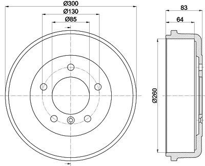 Hella Bremstrommel [Hersteller-Nr. 8DT355301-141] für Mercedes-Benz von HELLA