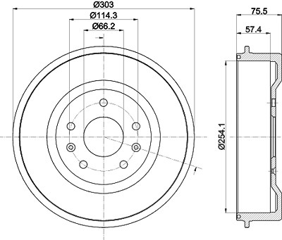 Hella Bremstrommel [Hersteller-Nr. 8DT355301-731] für Land Rover von HELLA