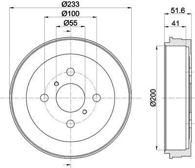 Hella Bremstrommel [Hersteller-Nr. 8DT355301-751] für Toyota von HELLA