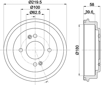 Hella Bremstrommel [Hersteller-Nr. 8DT355303-031] für Kia von HELLA