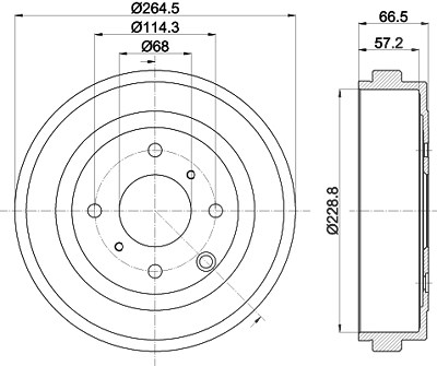 Hella 1x Bremstrommel [Hersteller-Nr. 8DT355303-231] für Nissan von HELLA