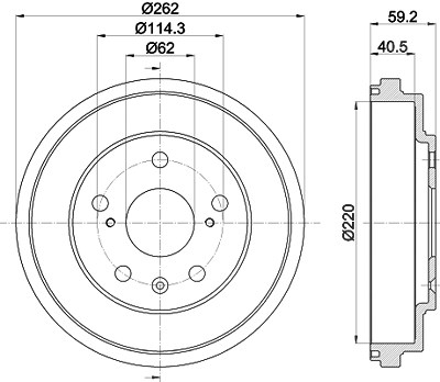 Hella 1x Bremstrommel [Hersteller-Nr. 8DT355303-391] für Suzuki von HELLA