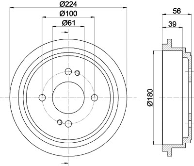 Hella Bremstrommel [Hersteller-Nr. 8DT355300-711] für Honda von HELLA