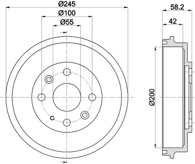 Hella Bremstrommel [Hersteller-Nr. 8DT355300-761] für Mazda von HELLA