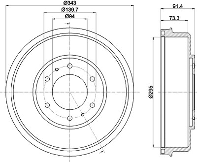 Hella Bremstrommel [Hersteller-Nr. 8DT355301-821] für Fiat, Mitsubishi von HELLA