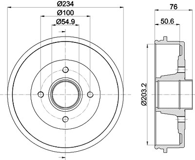 Hella Bremstrommel [Hersteller-Nr. 8DT355300-641] für Nissan, Renault von HELLA