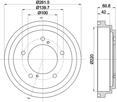 Hella Bremstrommel [Hersteller-Nr. 8DT355301-951] für Suzuki von HELLA