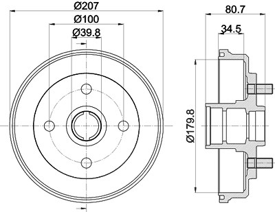 Hella Bremstrommel [Hersteller-Nr. 8DT355302-061] für Toyota von HELLA