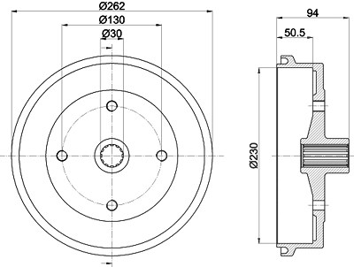 Hella Bremstrommel [Hersteller-Nr. 8DT355301-671] für VW von HELLA