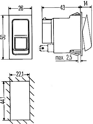 Hella Schalter [Hersteller-Nr. 6EH007832-011] von HELLA