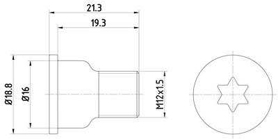 Hella Schraube, Bremsscheibe [Hersteller-Nr. 8DZ355209-051] für Audi, Bentley, Mercedes-Benz, Porsche, Puch, VW von HELLA