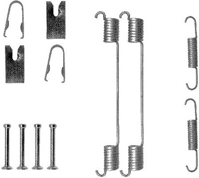 Hella Zubehörsatz, Bremsbacken [Hersteller-Nr. 8DZ355200-871] für Audi, Cadillac, Citroën, Fiat, German E Cars, Lancia, Opel, Peugeot, Seat, Skoda, Sm von HELLA