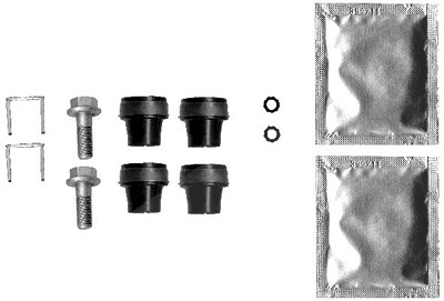 Hella Zubehörsatz, Bremssattel [Hersteller-Nr. 8DZ355201-661] für Peugeot, Nissan, Opel, Renault, Citroën, Chevrolet von HELLA