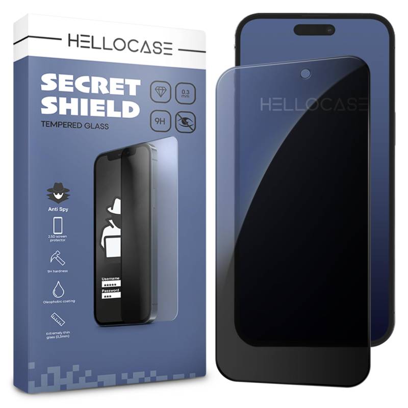 HELLO CASE Gehärtetes Glas SecretShield für das Oppo Reno 5 Lite Bildschirmschutzglas mit Privacy-Funktion, vollständiger Bildschirmschutz, gehärtetes Glas 9H, 1 Stück von HELLO CASE