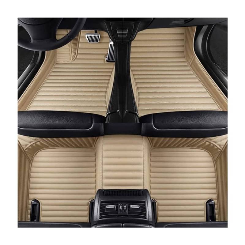 Auto FußMatten Leder für Fo-rd Explorer 2006-2011(LHD), Custom Fussmatten Set Allwetter Bodenmatten VerschleißFest Teppiche Innenraum ZubehöR,C/Beige von HELMII