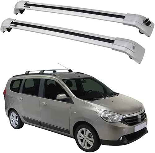 2 Stück Auto Dachträger Querstangen für Dacia Lodgy MPV 2012-2021, Relingträger Dachgepäckträger und Dachboxen LastenträGer ZubehöR von HELMOP