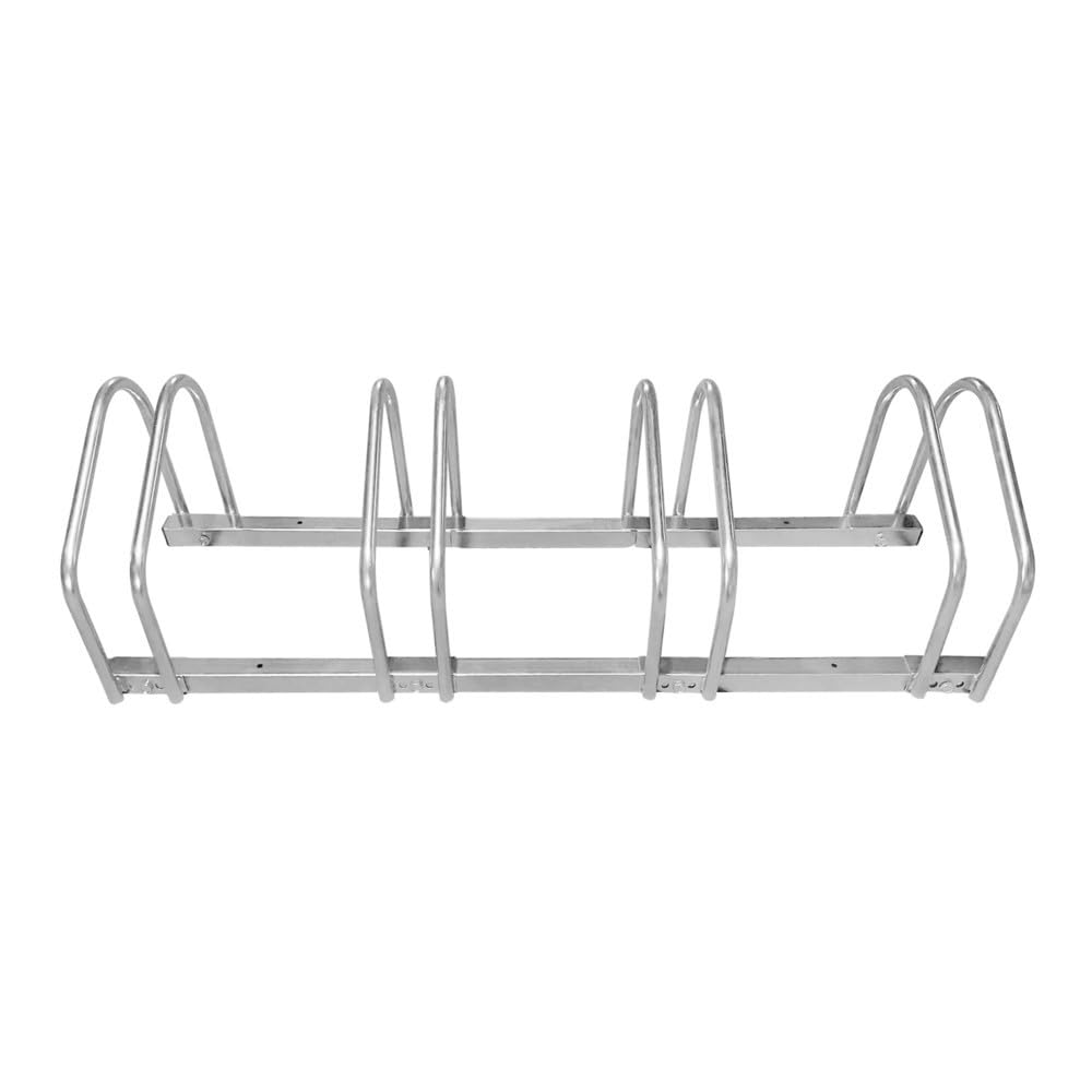 HEMMDAL Fahrradständer für 4 Fahrräder | HxBxT 26,5 x 100 x 33 cm | Stahl verzinkt | Sicherer Radständer auch für Mountainbikes & E-Bikes | Radeinstellung einseitig | Fahrradhalter | Bügelständer von HEMMDAL