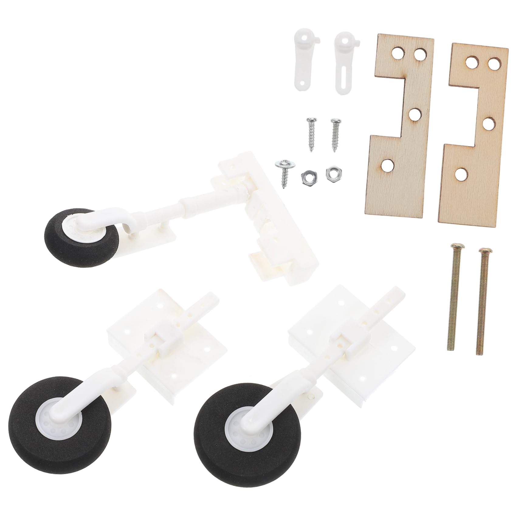 HEMOTON 3 Teiliges Modellflugzeug Fahrwerksrad Starrflügel Zubehör Fahrwerk Sechskantgriff Chargenkopf Doppelschichtiger Stirnband Schiebegriff Materialgriff Weißer Schwamm von HEMOTON