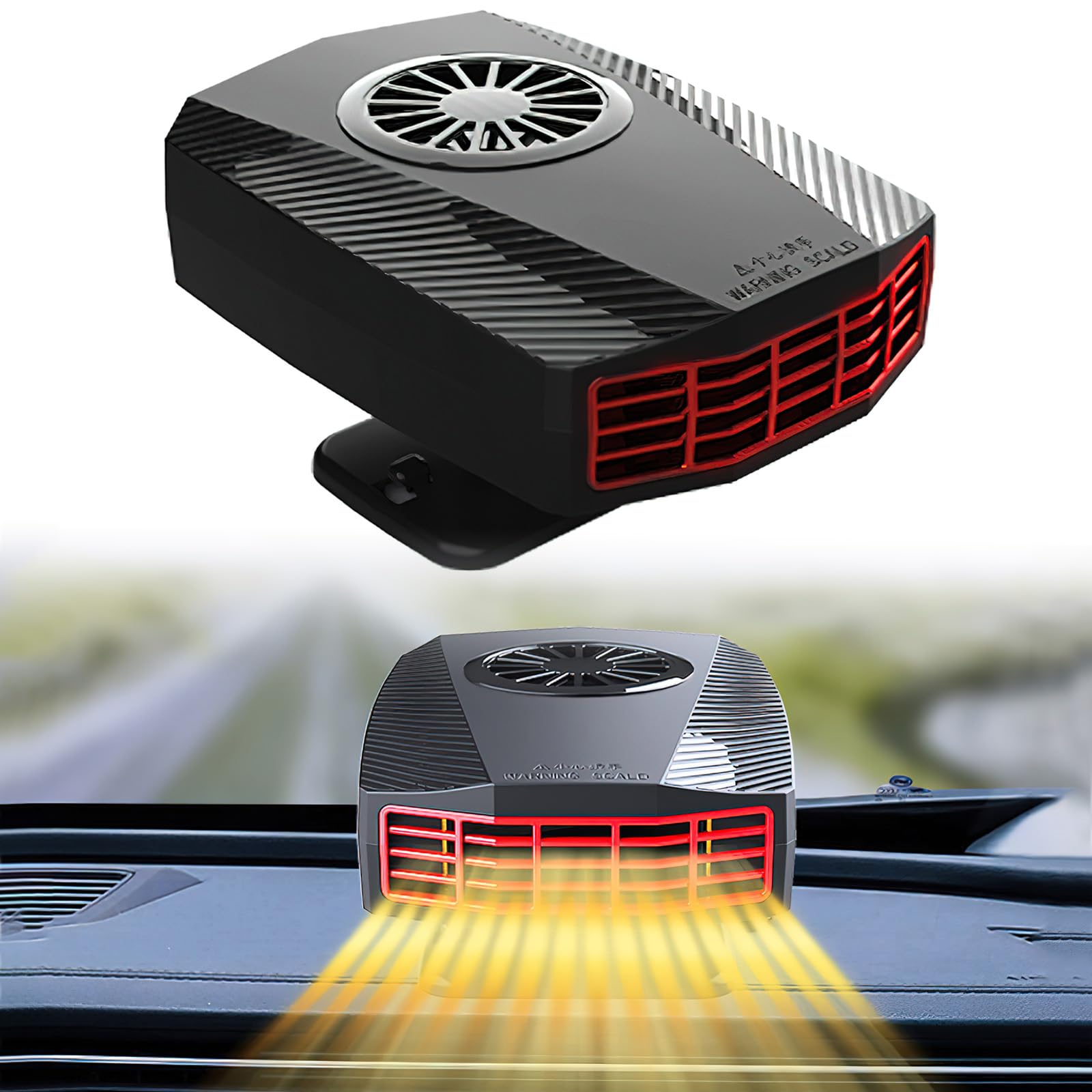 HENGBIRD Auto Heizlüfter, 12V 150W Auto Defroster Demister, Auto Heizung Defroster und Kühlventilator, 360° Drehbar, 2-in-1 Auto Warmluftgebläse Elektrisch Fan Windschutzscheibe Defroster Demister von HENGBIRD