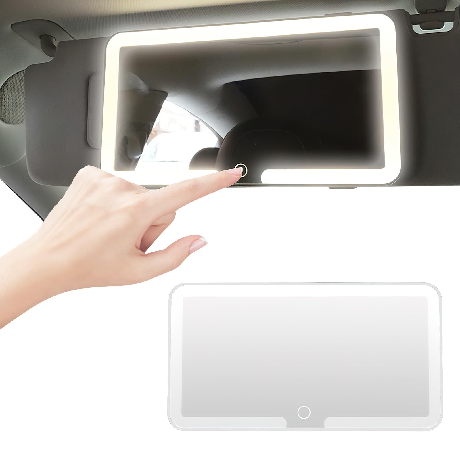 Auto LED Kosmetikspiegel Sonnenblende Spiegel, Universal Schminkspiegel mit Licht, 3 Lichtmodi Auto-Sonnenblende Kosmetikspiegel Deko, Beleuchteter Spiegel USB Aufladbar Autospiegel Beleuchtung von HENGBIRD