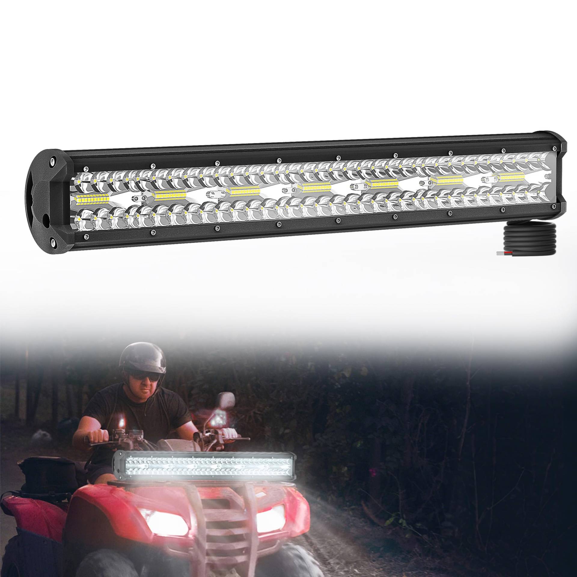 HENGMEI 420W Led Arbeitsscheinwerfer Bar Led Scheinwerfer Wasserdicht Flutlicht Spot Combo Led Bar Reflektor LED Zusatzscheinwerfer für Auto Bagger Anhänger Traktoren LKW SUV von HENGMEI