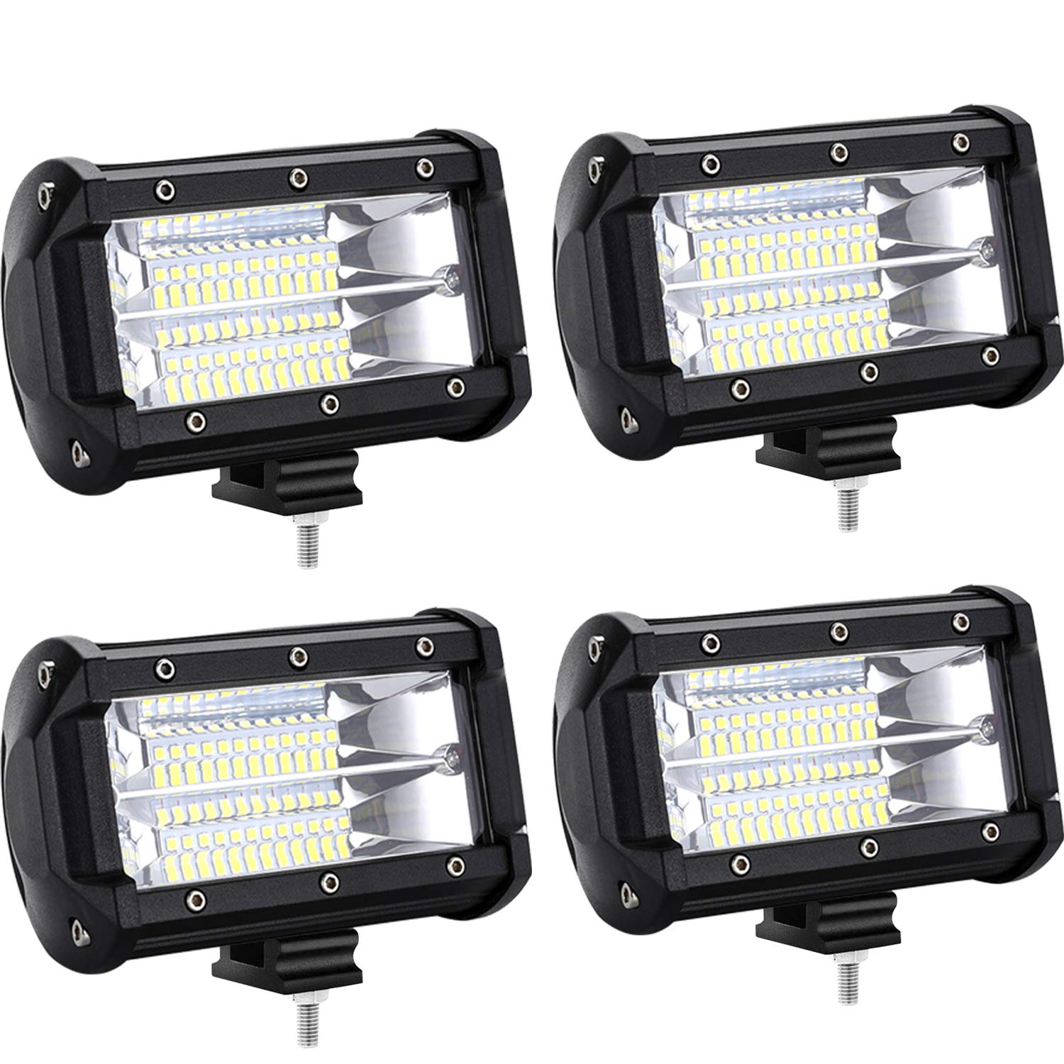 HENGMEI LED Arbeitsscheinwerfer 72W LED Offroad Zusatzscheinwerfer 12V 24V Auto Scheinwerfer Arbeitslicht IP67 Wasserdicht für SUV, UTV, ATV, LKW (4 x 72W) von HENGMEI