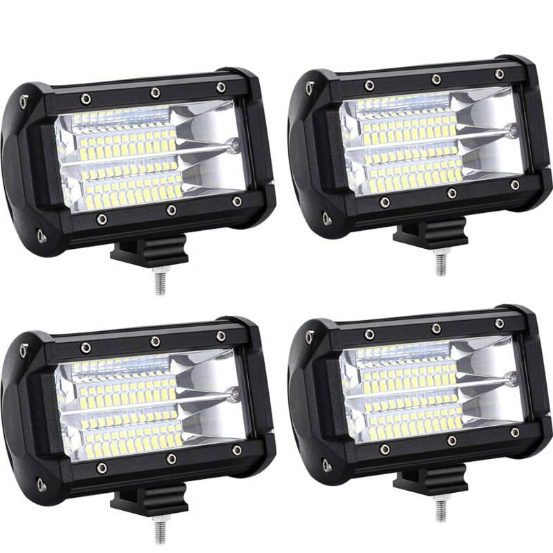 HENGMEI LED Arbeitsscheinwerfer 72W LED Offroad Zusatzscheinwerfer 12V 24V Auto Scheinwerfer Arbeitslicht IP67 Wasserdicht für SUV, UTV, ATV, LKW (4 x 72W) von HENGMEI