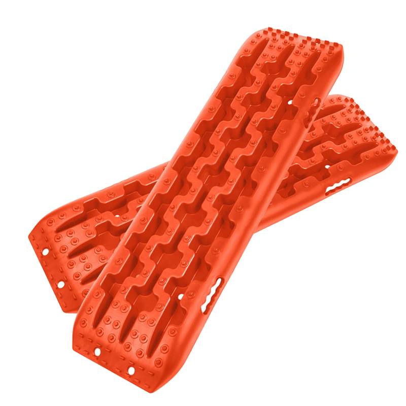 HENGMEI Sandbleche PKW Anfahrtshilfe 2 Stück Offroad Traktionshilfe Recovery Board Tracks Traction Mats Gripmatte Traktionsmatte Schnee Reifenleiter (Orange) von HENGMEI