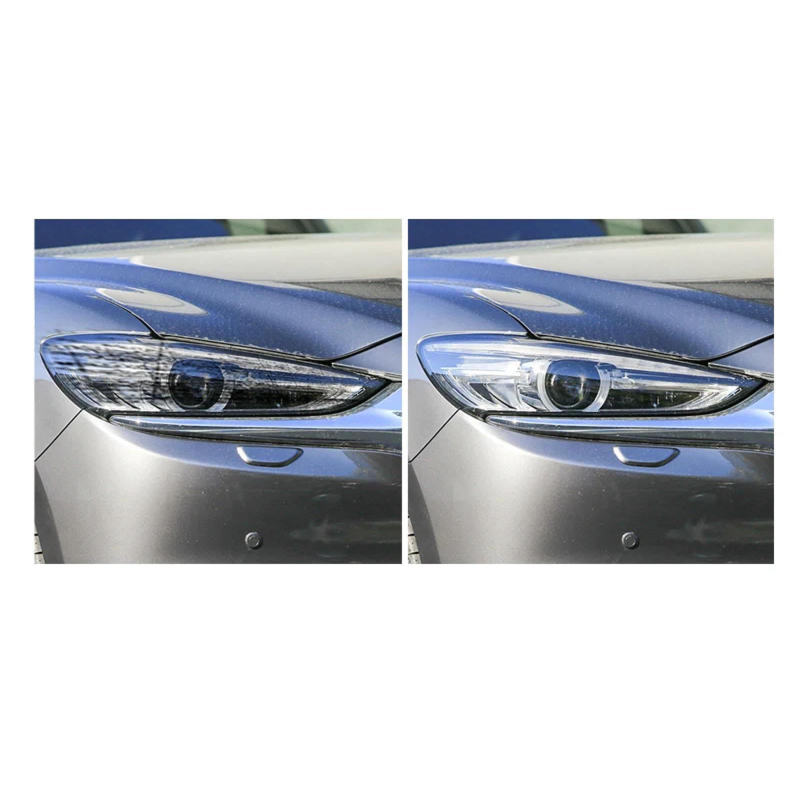 2 Stück Auto Frontlicht Transparent TPU Aufkleber Scheinwerfer Schutzfolie, für Mazda 3 6 CX-3 CX-5 CX-9 Zubehör für CX-5 2012-2016 von HENLOS