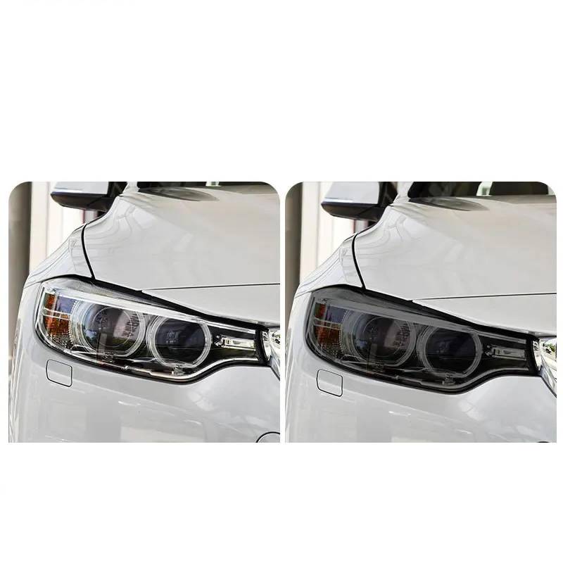 2 Stück Auto Scheinwerfer Schutzfolie Frontlicht Transparent Rauchschwarz TPU Aufkleber Für BMW F32 F33 F36 4 Serie M Performance Transparent von HENLOS