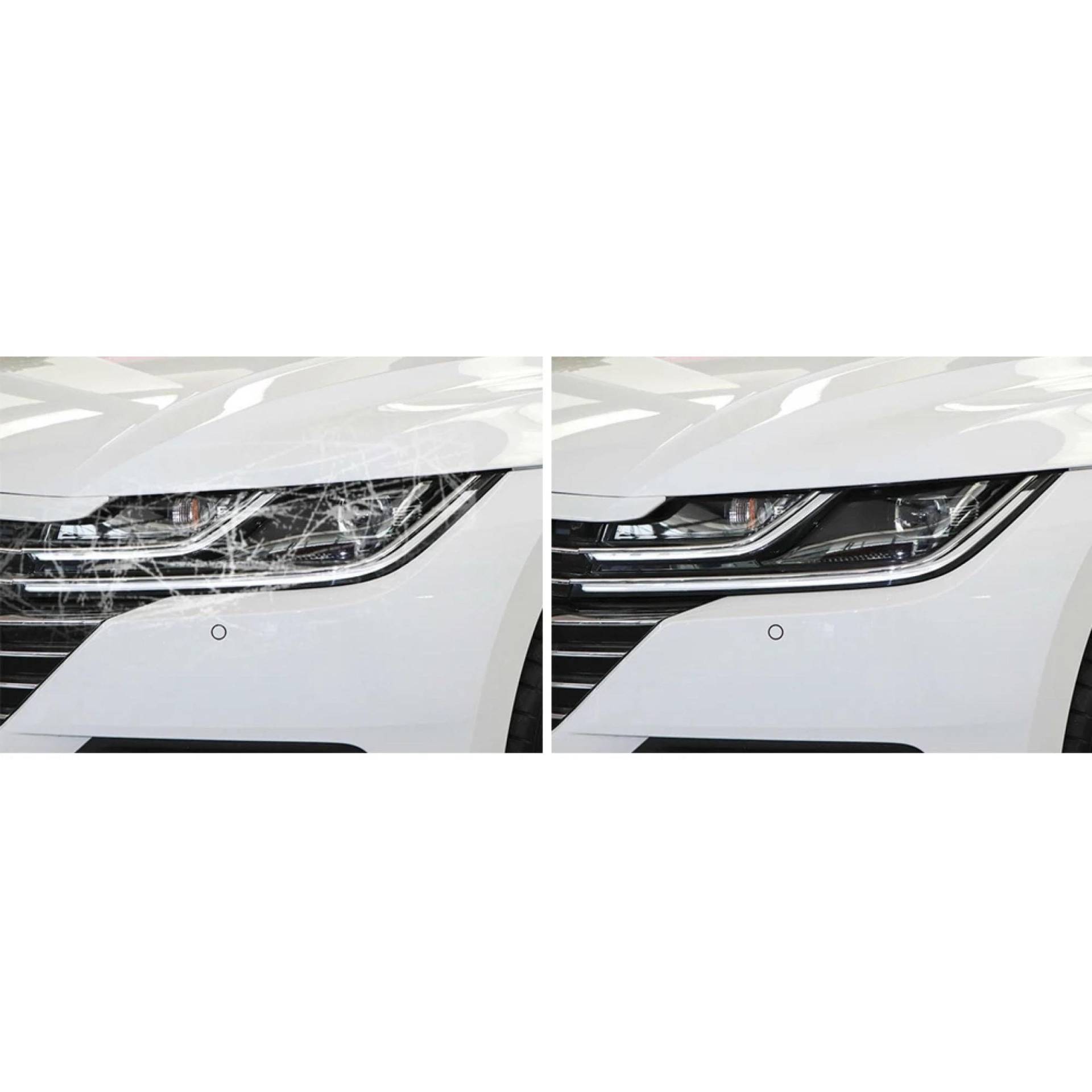 2 Stück Auto Scheinwerfer Schutzfolie Scheinwerfer Scheinwerfer Transparent Schwarz TPU Aufkleber, für VW CC Arteon 2018-heute Zubehör Transparent von HENLOS