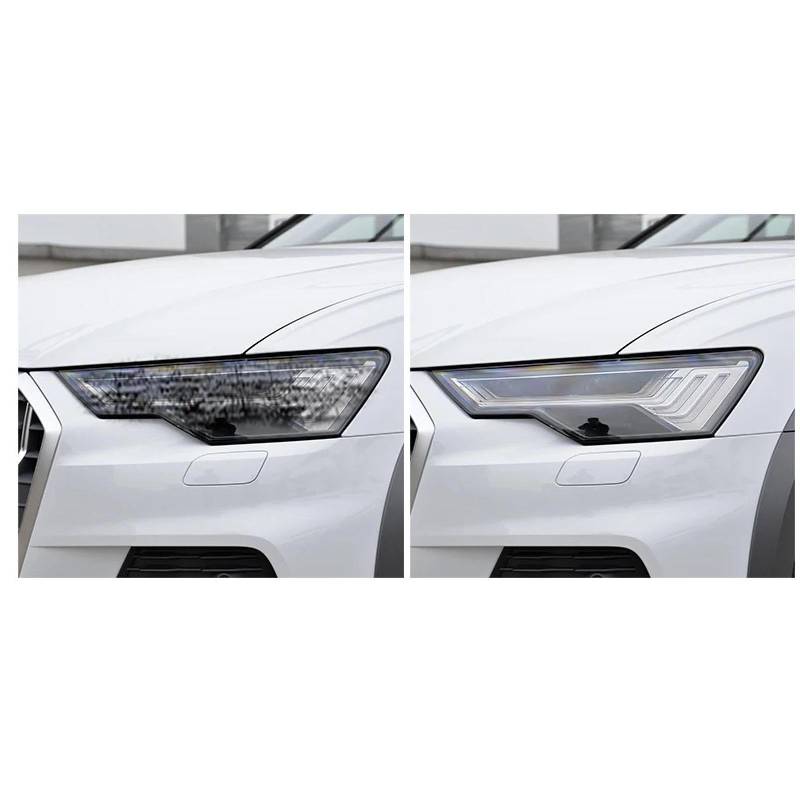 Auto Frontlicht Transparent TPU Aufkleber Scheinwerfer Schutzfolie, für Audi A3 8V A4 B8 B9 A5 A6 C8 A7 A8 TT Etron R8 Zubehör A4 2013-2015 von HENLOS