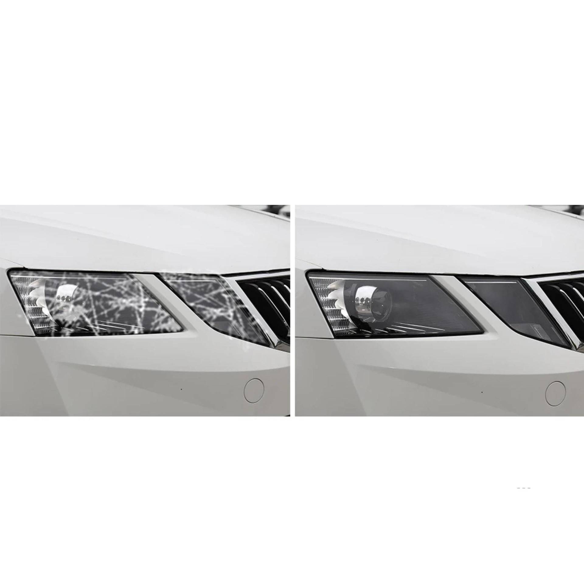 Auto Scheinwerfer Schutzfolie Scheinwerfer Restaurierung Transparent Schwarz TPU Aufkleber, Für Skoda Octavia 2017 2018 2019 Zubehör Transparent von HENLOS