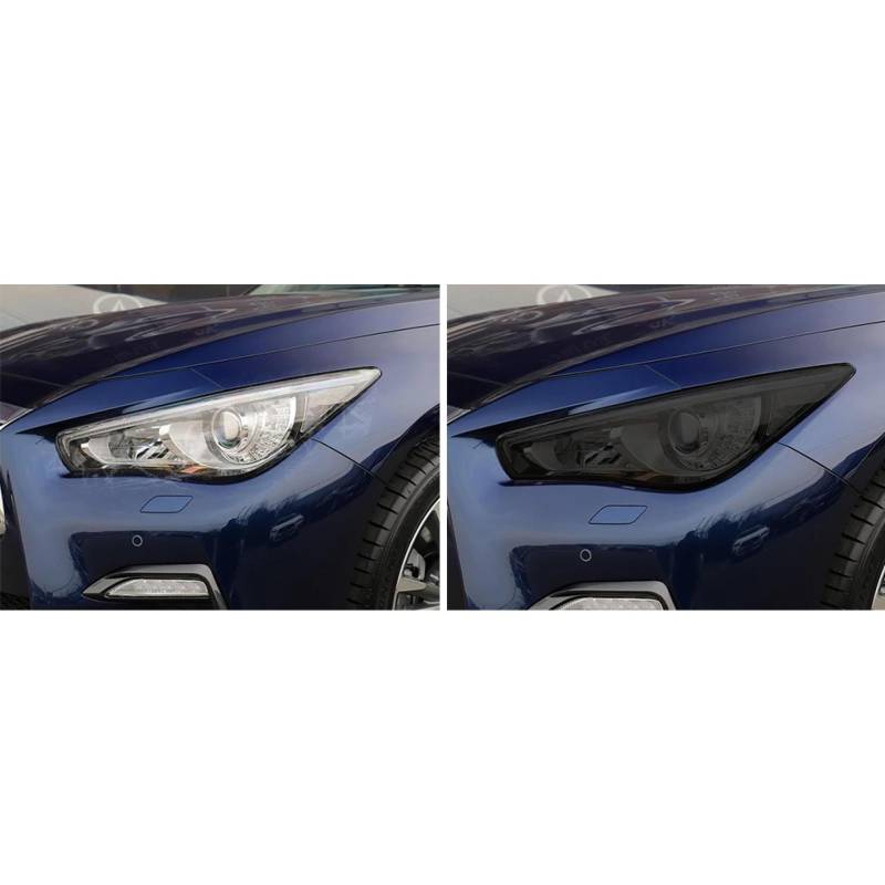 Auto Scheinwerfer Schutzfolie Scheinwerfer Transparent Schwarz TPU Aufkleber, für Infiniti Q60 Q70 QX60 QX30 QX50 QX80 Q50 Zubehör für QX60 17-T von HENLOS