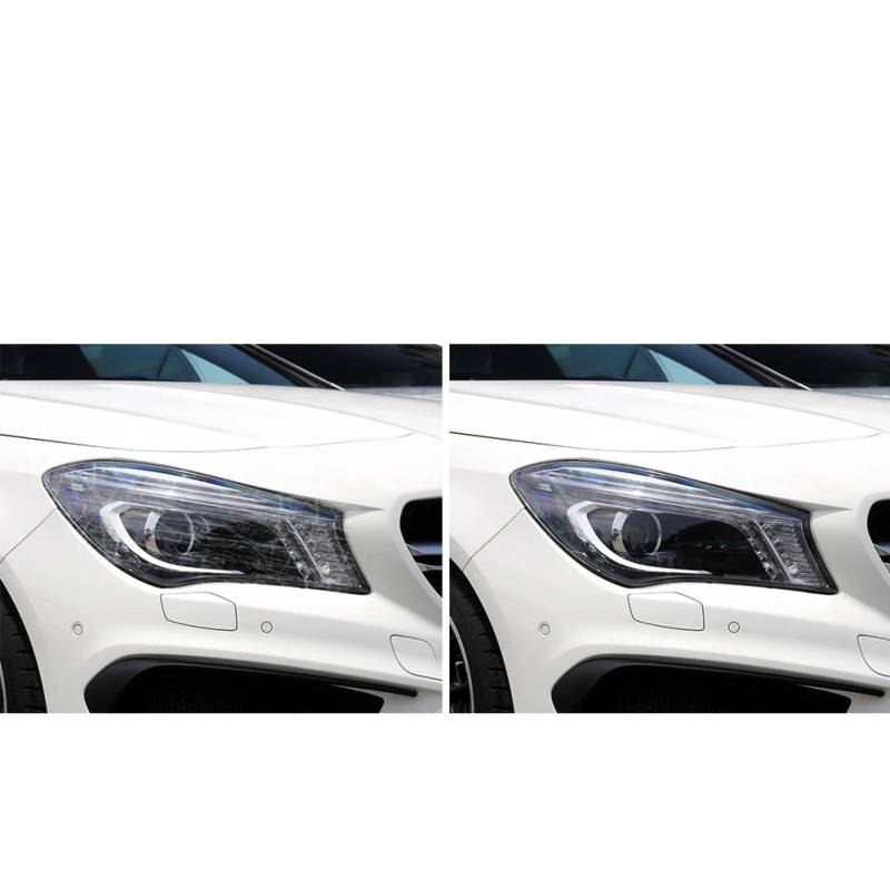 Auto Scheinwerfer Schutzfolie Transparent Schwarz TPU Aufkleber, für Mercedes Benz CLA Klasse C117 X117 W117 C118 X118 AMG Zubehör 2020-OnB von HENLOS