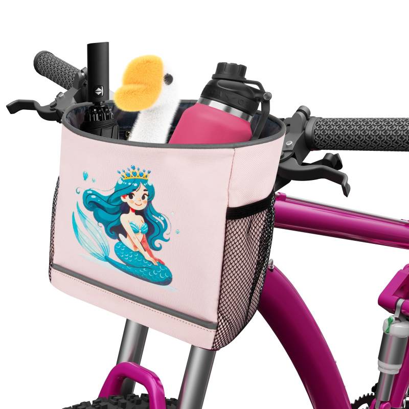 HERBYD Kinder Laufrad Lenkertasche Fahrrad, Lenker Fahrradkorb Fahrradtasche Laufradtasche Lenkerkorb, Dreirad Scooter Roller Tasche Zubehör Kinderfahrrad (Meerjungfrau) von HERBYD