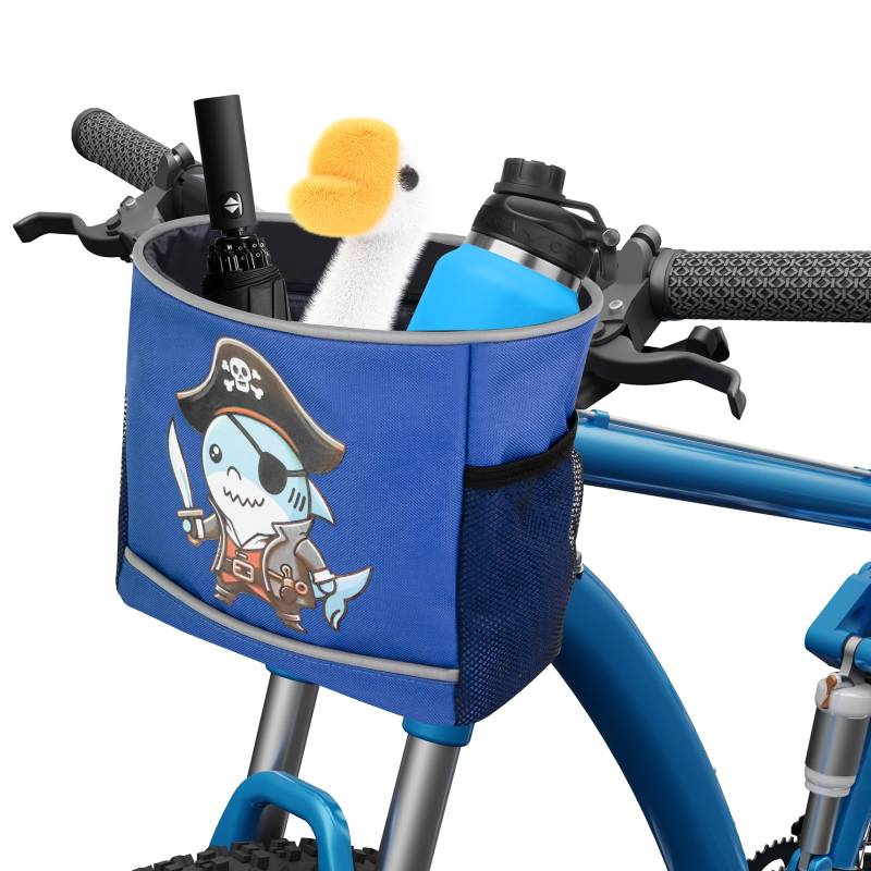 HERBYD Kinder Laufrad Lenkertasche Fahrrad, Lenker Fahrradkorb Fahrradtasche Laufradtasche Lenkerkorb, Dreirad Scooter Roller Tasche Zubehör Kinderfahrrad (Pirate) von HERBYD