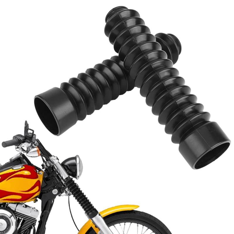 2 Stück Gabelschutz, 205 x 52 x 37mm Motorrad Gabel Faltenbalg Motorrad Gabelabdeckungen Gabelschutz Universal Gummi Gabel Staubschutz Abdeckung Stoßdämpfung Gamaschen Vorne Für Motorräder von HERCHR