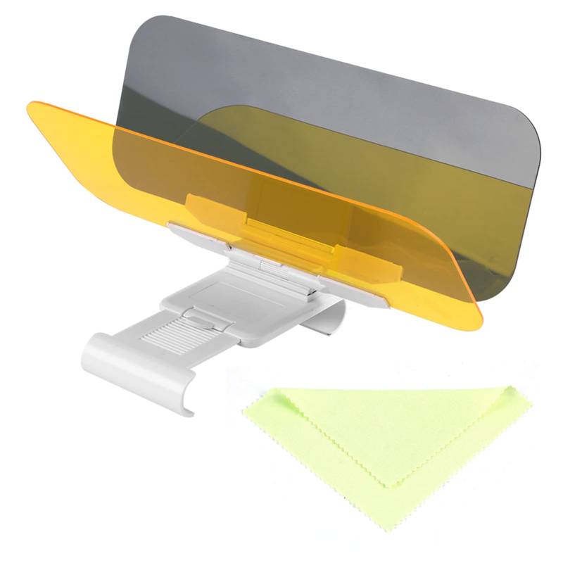 Auto Sonnenblende, 32x16x6cm 2-in-1 Tag Und Nacht Blendfreies Visier Sonnenblenden Verlängerung Auto Windschutzscheibe Fahrvisier Augenschutz Auto-Visier HD Automobil Windschutzscheibe von HERCHR