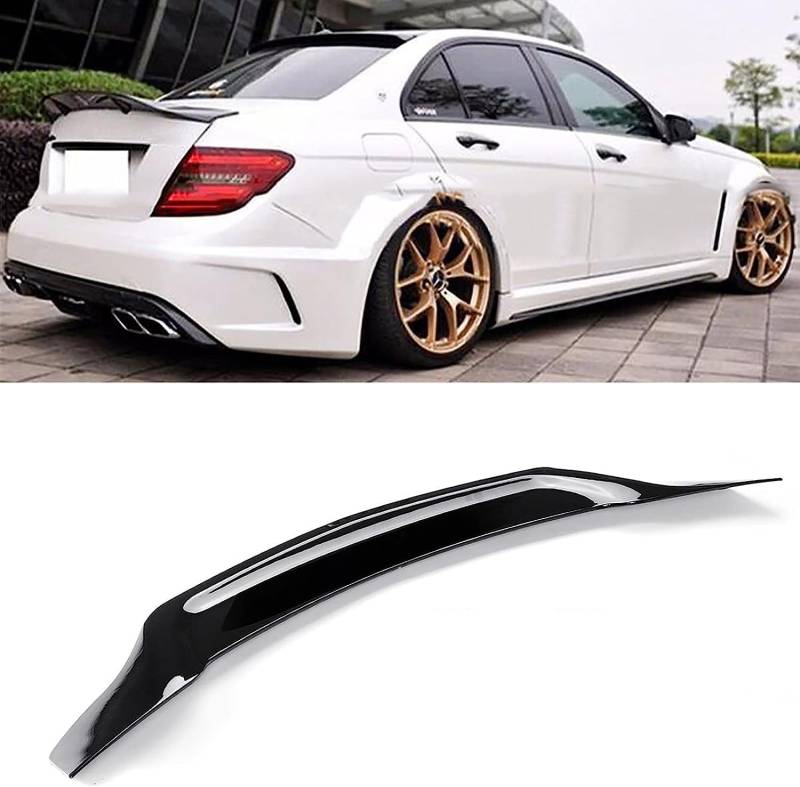 Auto Heckspoiler für Mercedes Benz W204 C-Class Sedan 4door 2008-2013,Hinten Spoiler Spoilerlippe Performance Tuning Lippe Wing Spoiler Styling Modification Zubehör von HERSIL