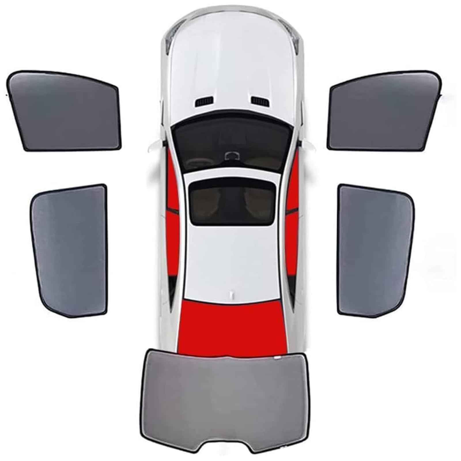 Auto-Sonnenschutz Vorhänge für VW Touareg Before 2010, Abnehmbare Camper Auto Vorhang Autosonnenschutz Seitenfenster UV-Schutz Hitzeschutz,5 PCS Front Rear Back von HERTC