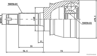 Herth+buss Jakoparts Gelenksatz, Antriebswelle [Hersteller-Nr. J2828007] für Suzuki von HERTH+BUSS JAKOPARTS